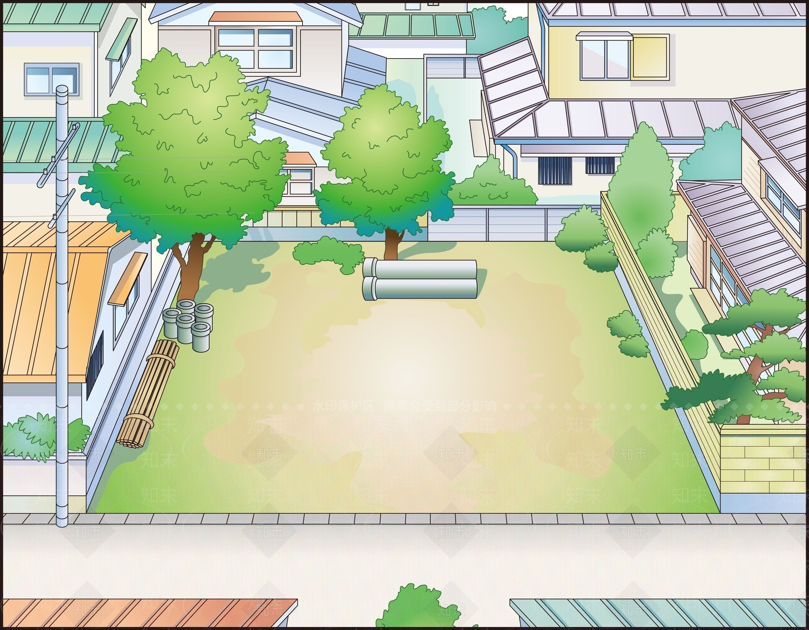 日式街景简模规划SU模型下载【ID:384339256】