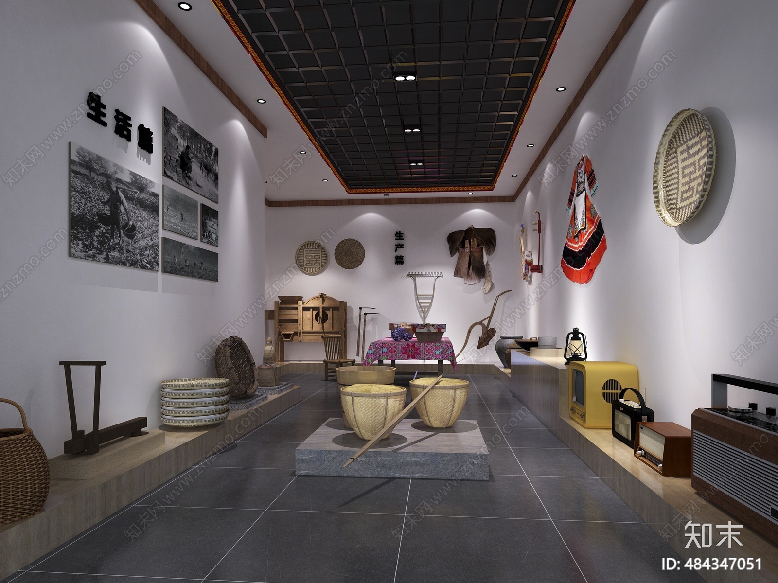 现代彝族乡村展厅3D模型下载【ID:484347051】