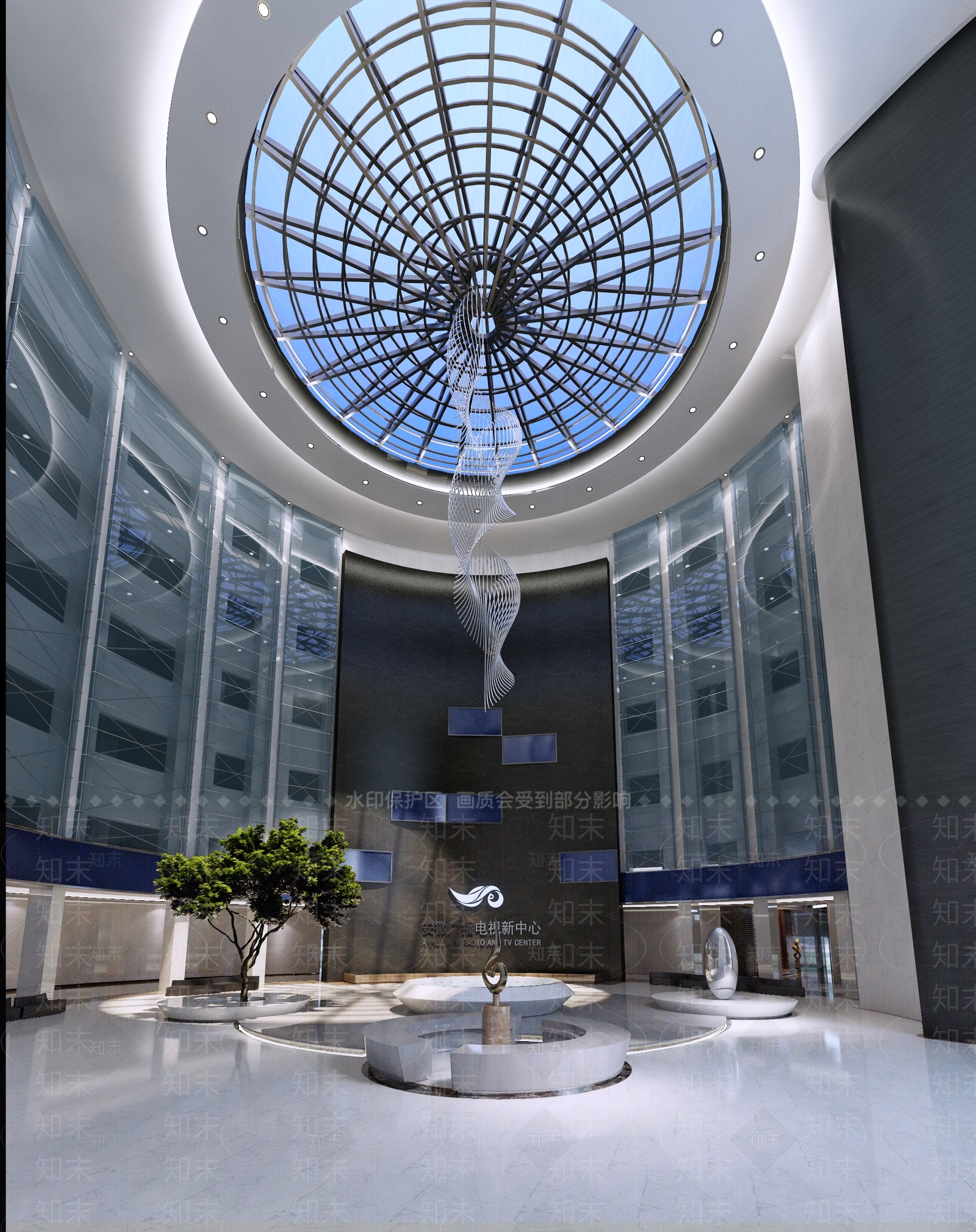 现代公司大堂3d模型下载【id:784347734】