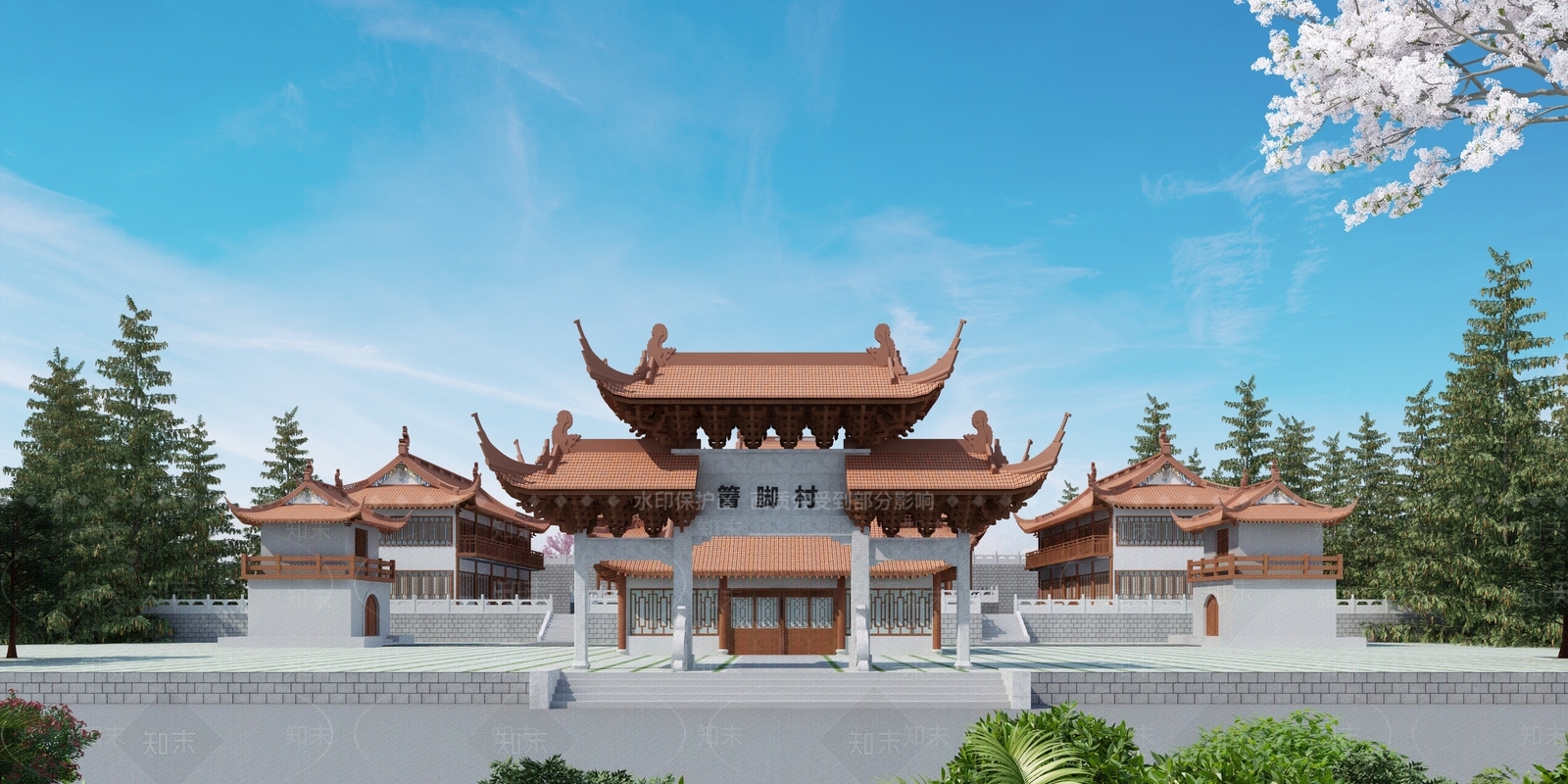 中式牌坊3D模型下载【ID:984353290】