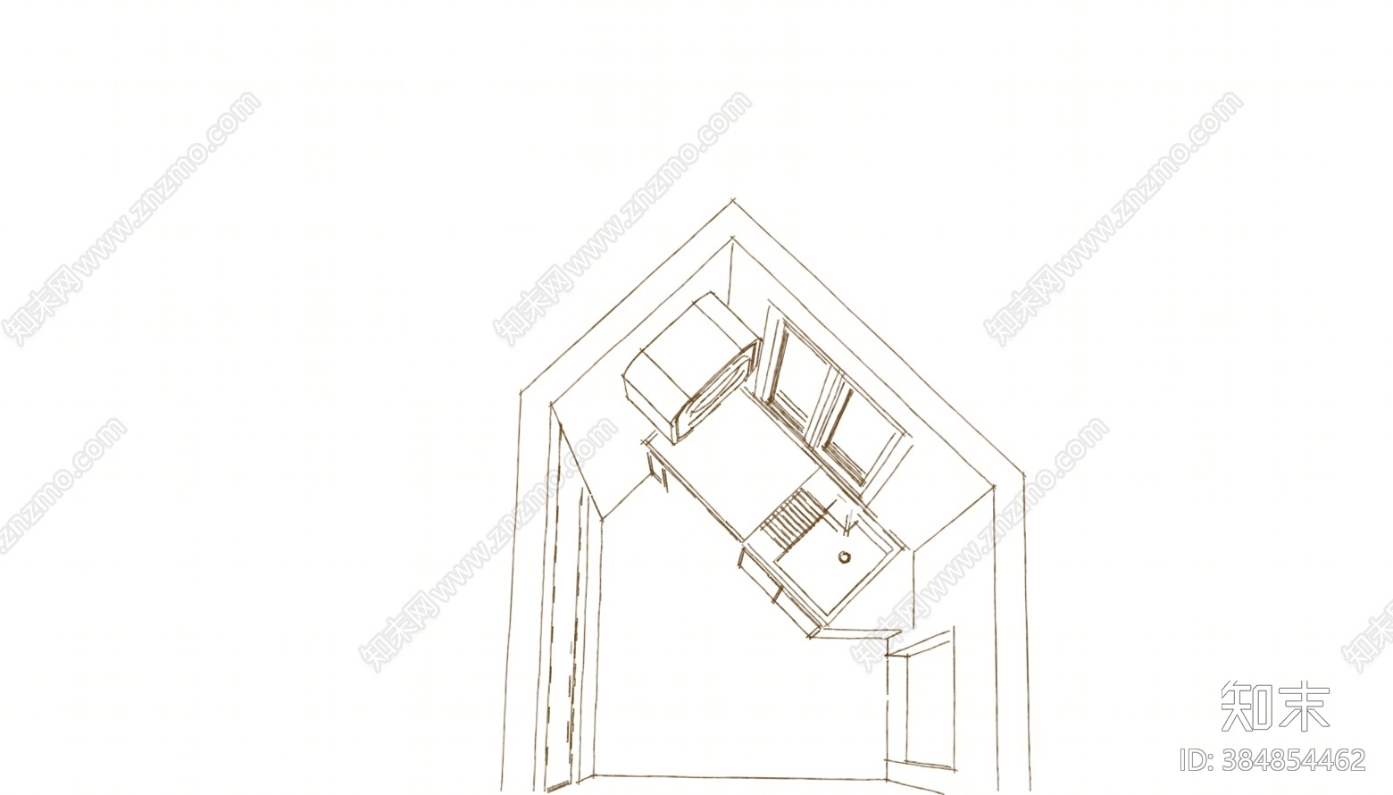 现代卫生间SU模型下载【ID:384854462】