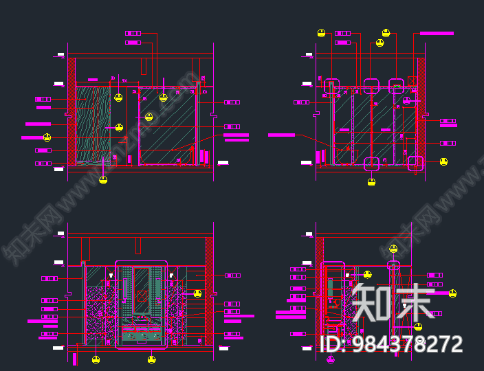 金螳螂-酒店客房cad施工图下载【ID:984378272】