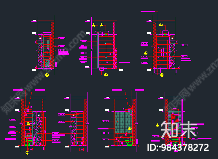 金螳螂-酒店客房cad施工图下载【ID:984378272】
