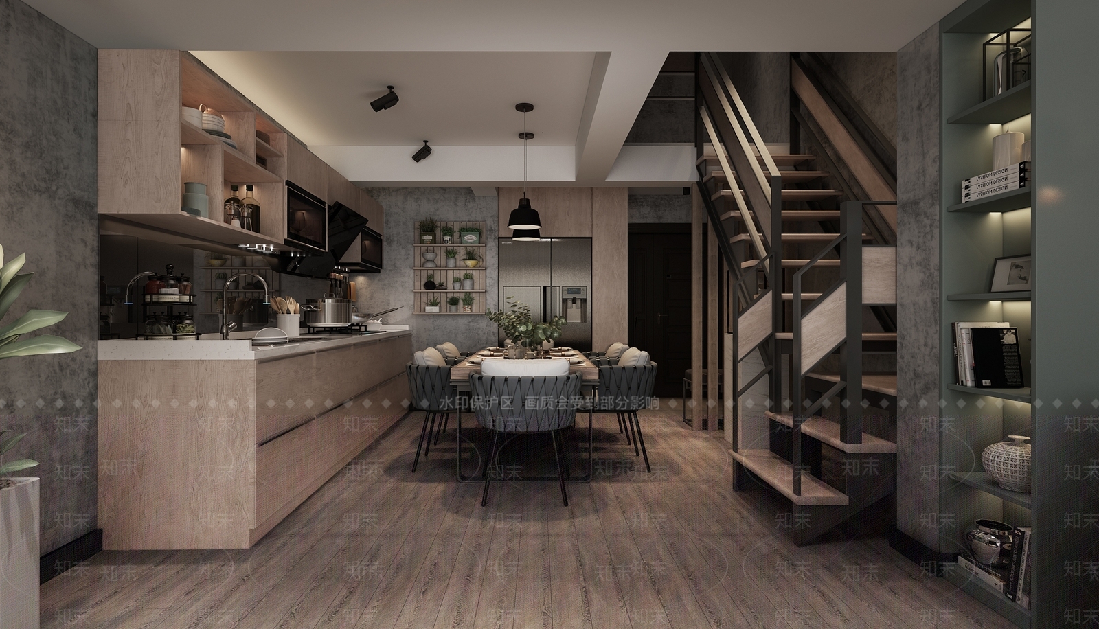 工业风单身公寓3D模型下载【ID:884393319】