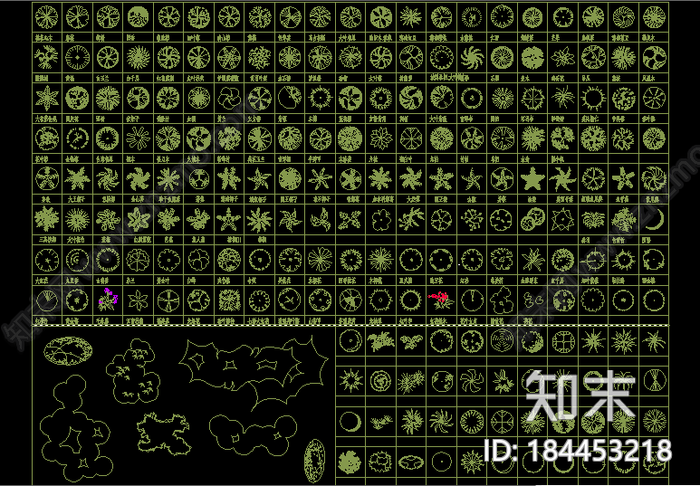 园林绿植图库大全施工图下载【ID:184453218】