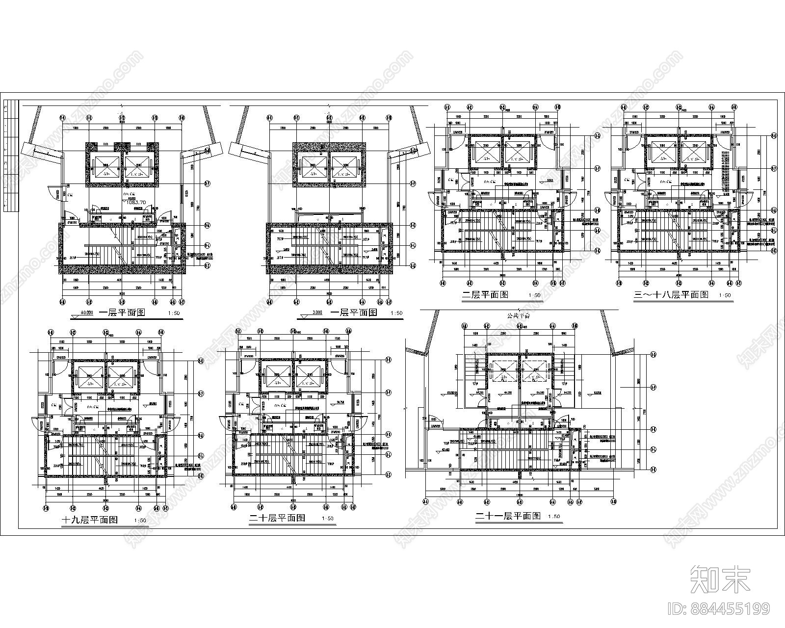 住宅楼梯大样施工图下载【ID:884455199】