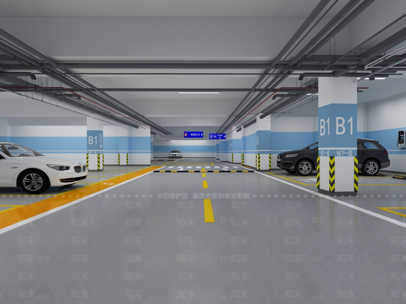 现代停车场3D模型下载【ID:284458693】