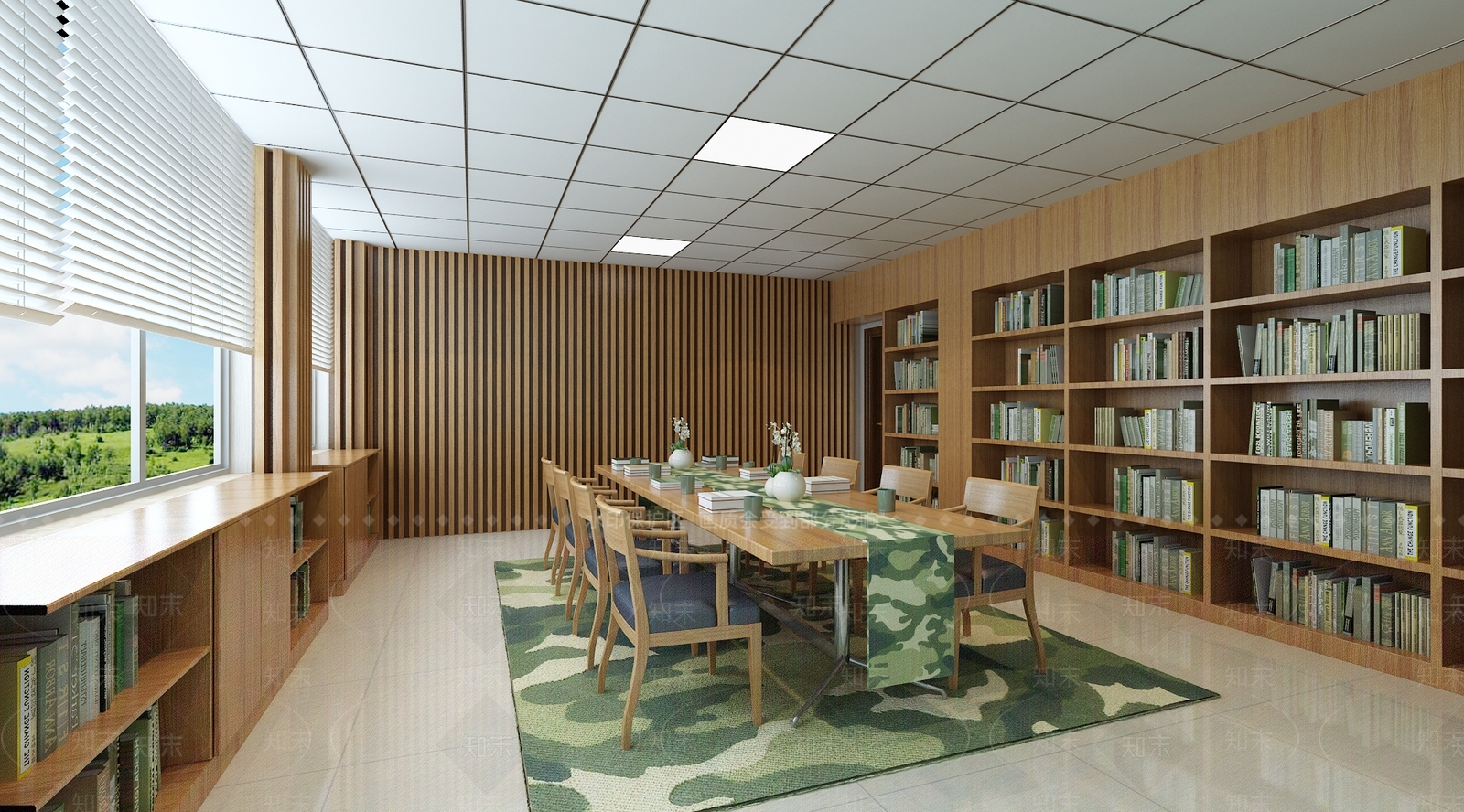 现代图书馆3D模型下载【ID:884471220】