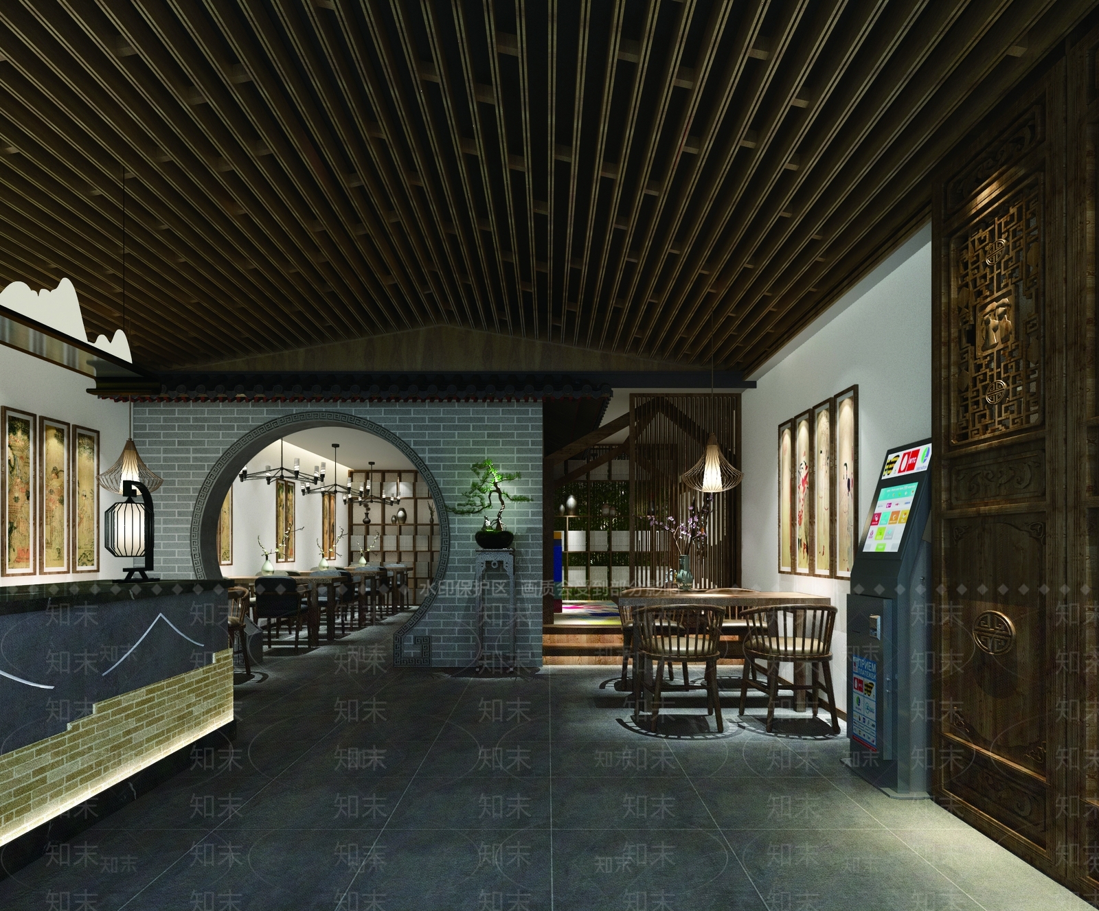 中式图书馆3D模型下载【ID:884472269】