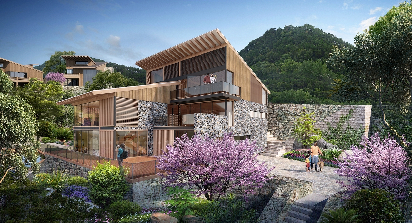 民宿建筑SU模型精品下载_SketchUp模型_知末网
