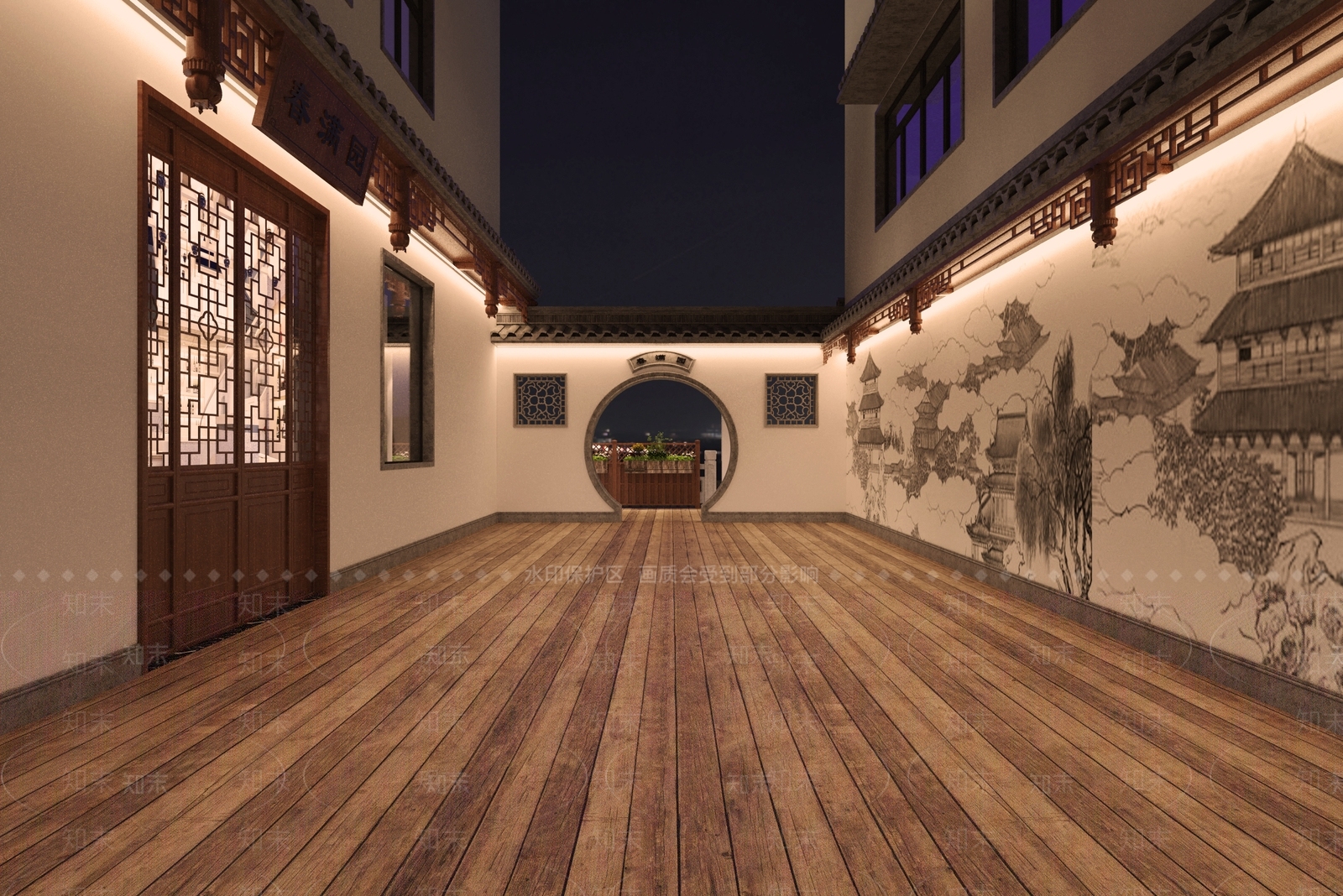 中式古镇街道建筑3D模型下载【ID:284504860】