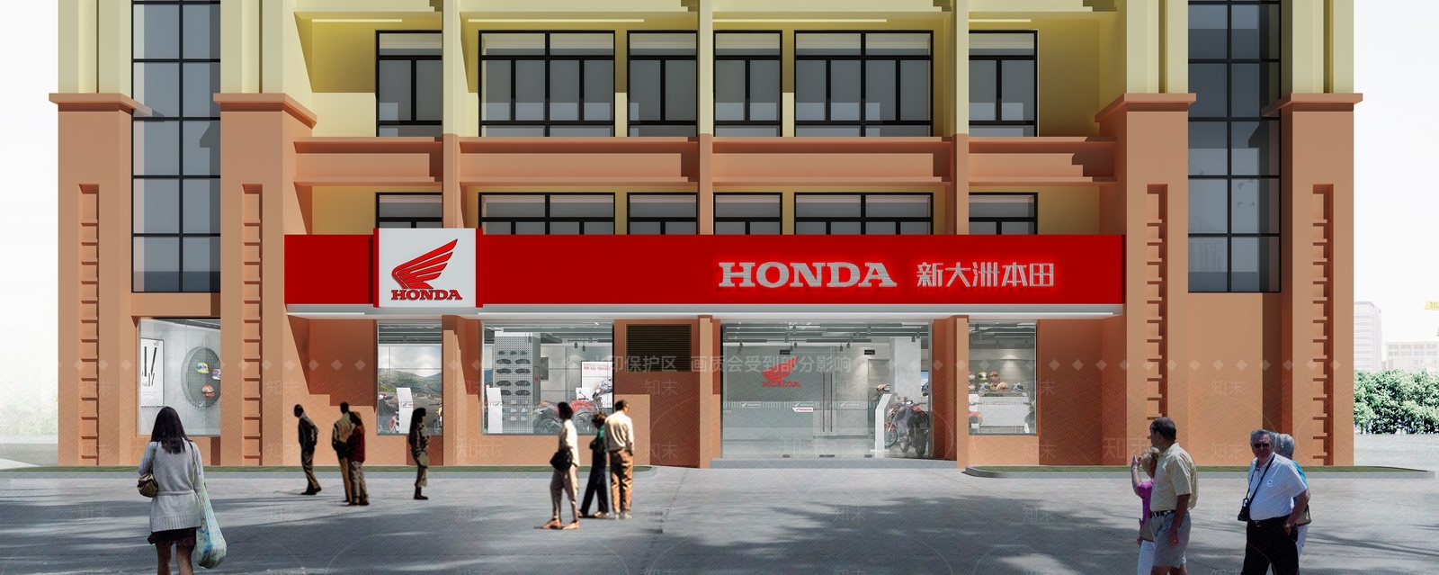 现代电动车展厅门头3D模型下载【ID:984505541】