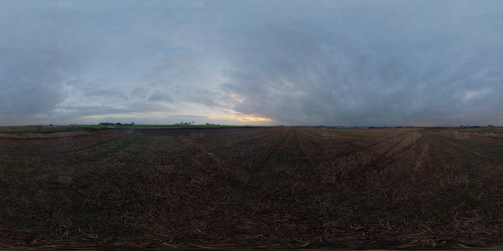 hdri田野阴天全景天空贴图下载【ID:184539988】