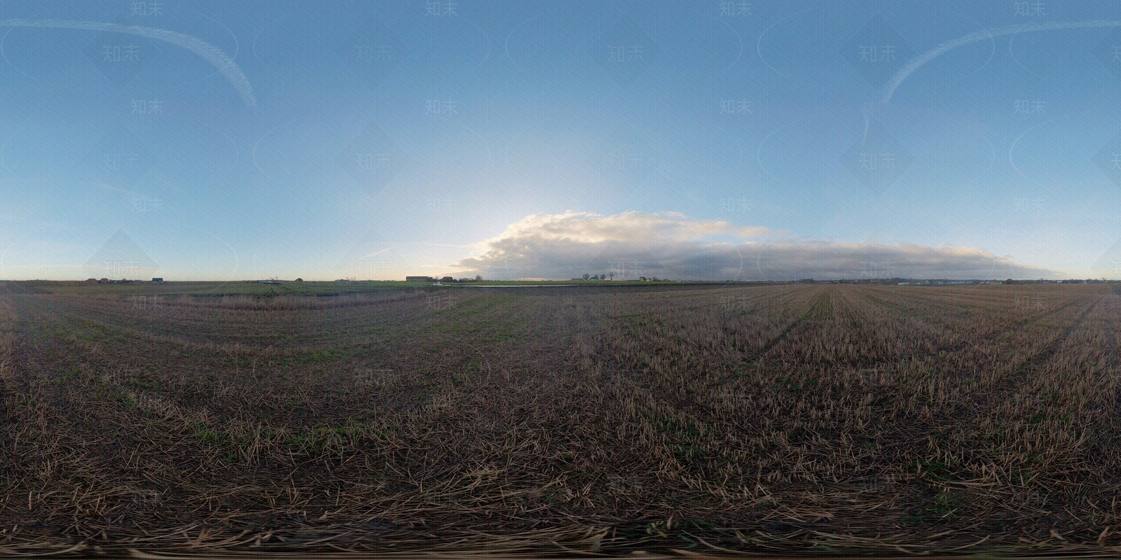 HDRI野外少云全景天空贴图下载【ID:284539397】