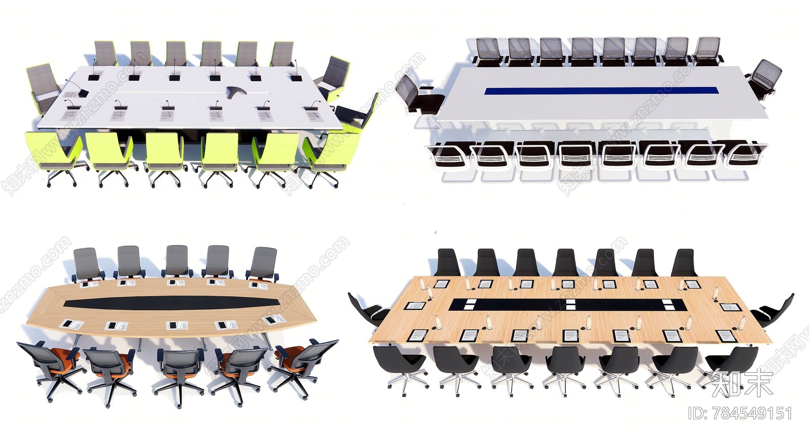 现代风格会议桌SU模型下载【ID:784549151】