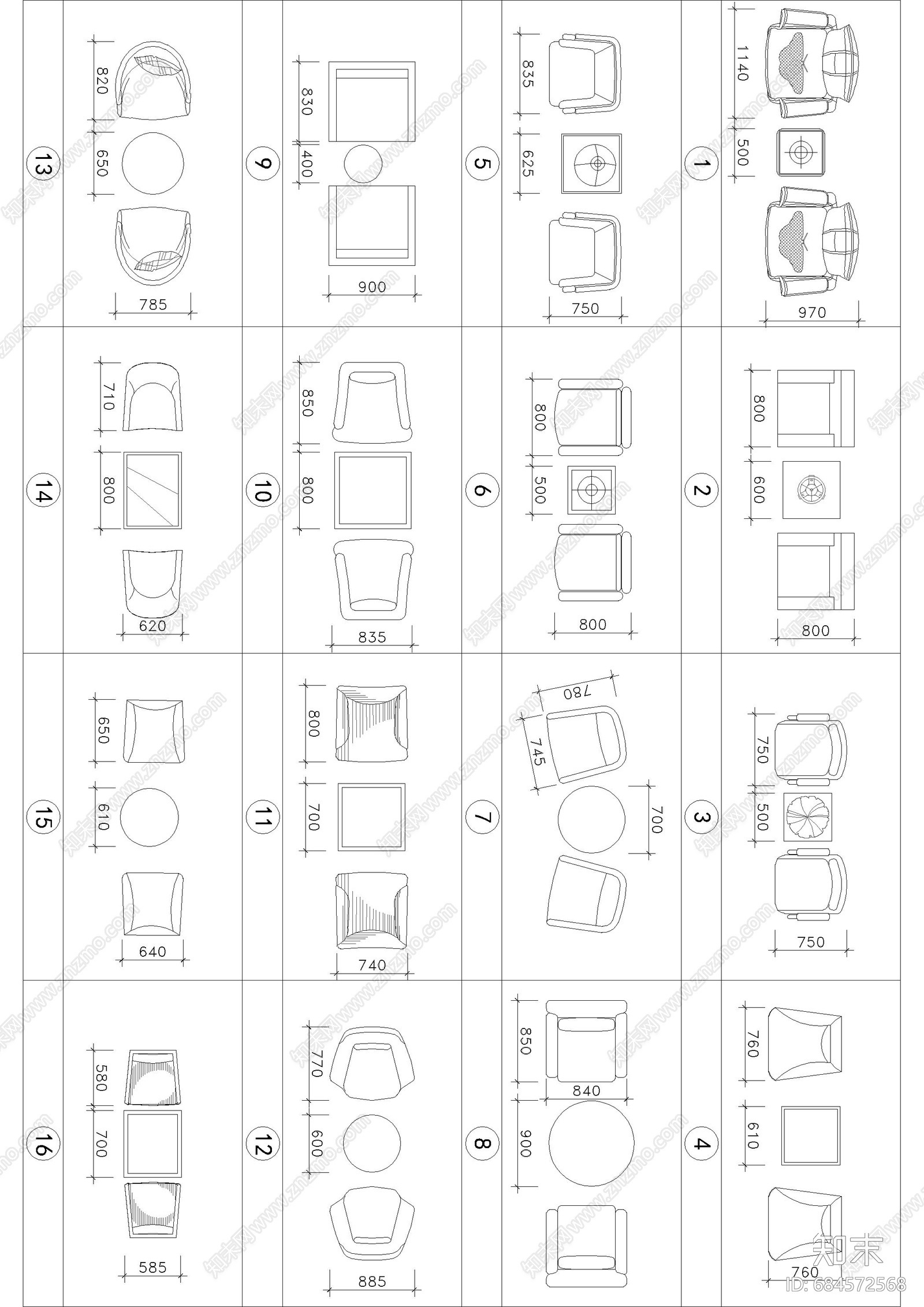 最新CAD平面图库施工图下载【ID:684572568】
