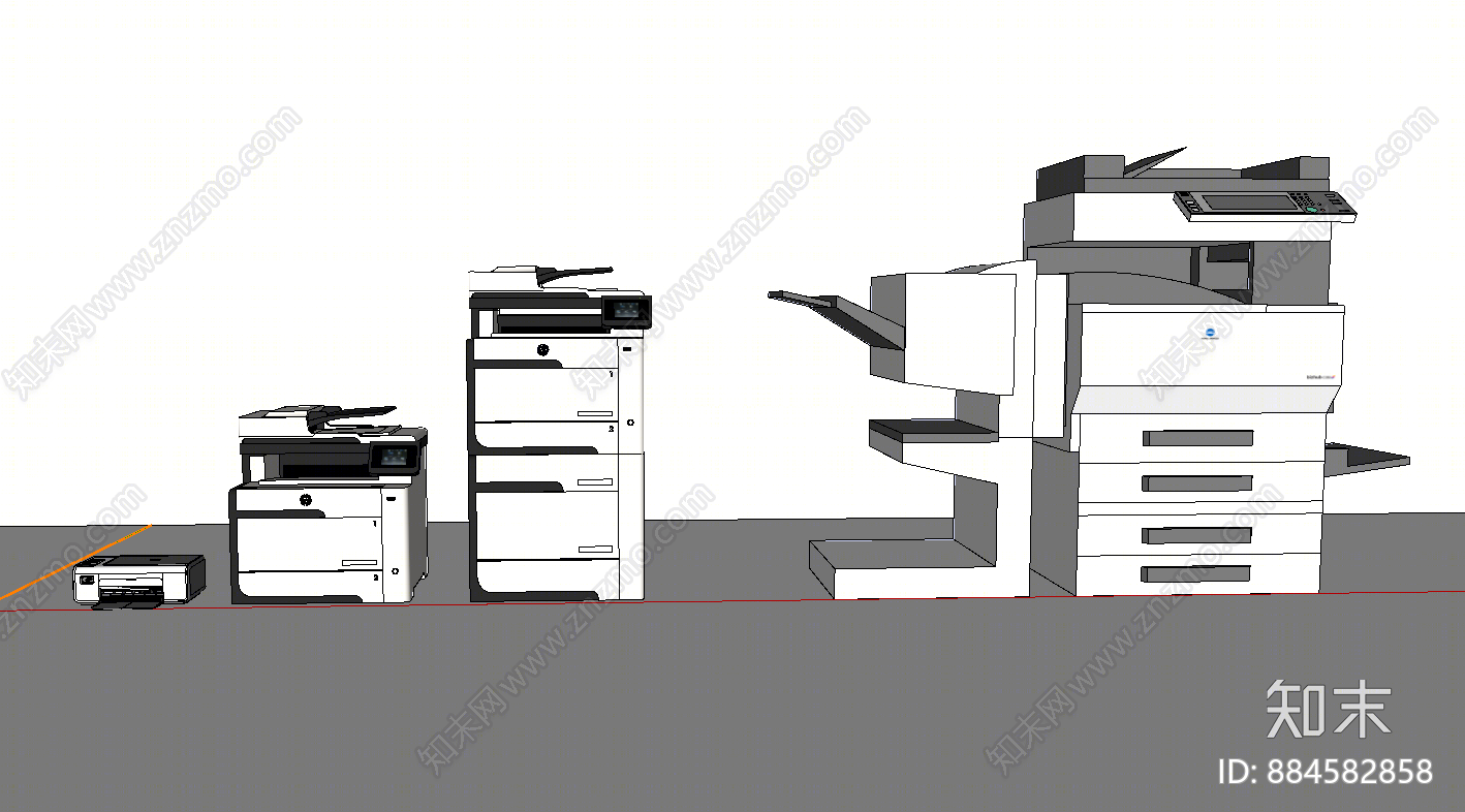 现代办公室用品SU模型下载【ID:884582858】