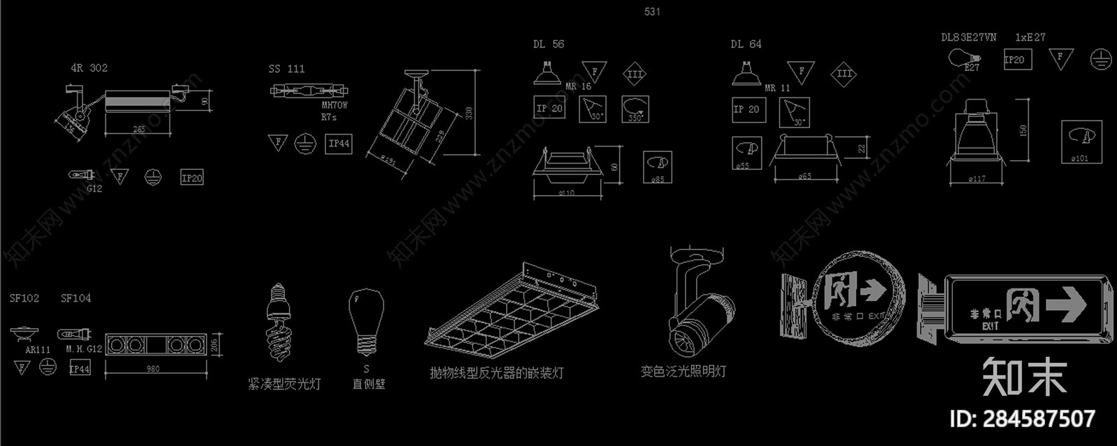 舞台专用灯CAD图纸施工图下载【ID:284587507】