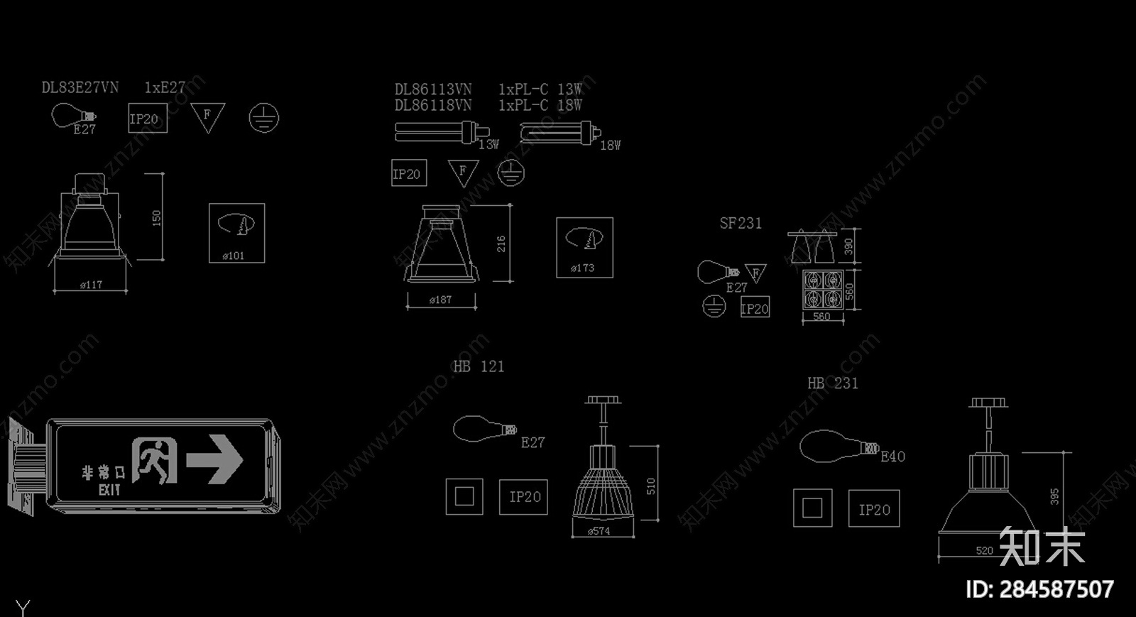 舞台专用灯CAD图纸施工图下载【ID:284587507】