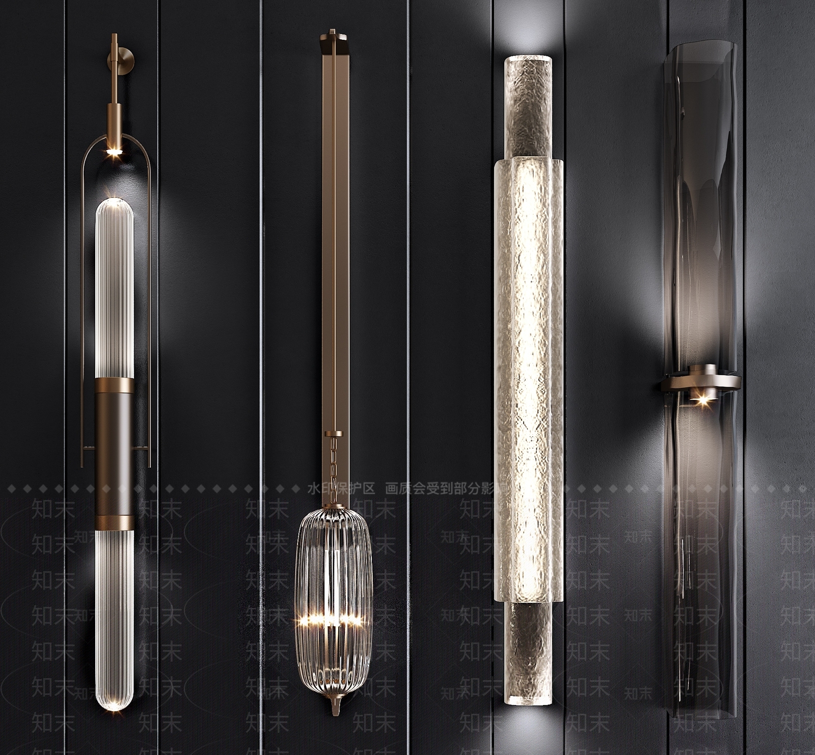 现代壁灯组合3D模型下载【ID:584589994】