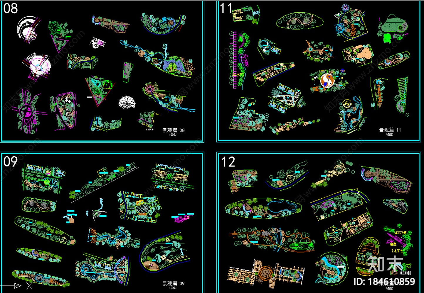 各种广场砖铺贴施工图下载【ID:184610859】