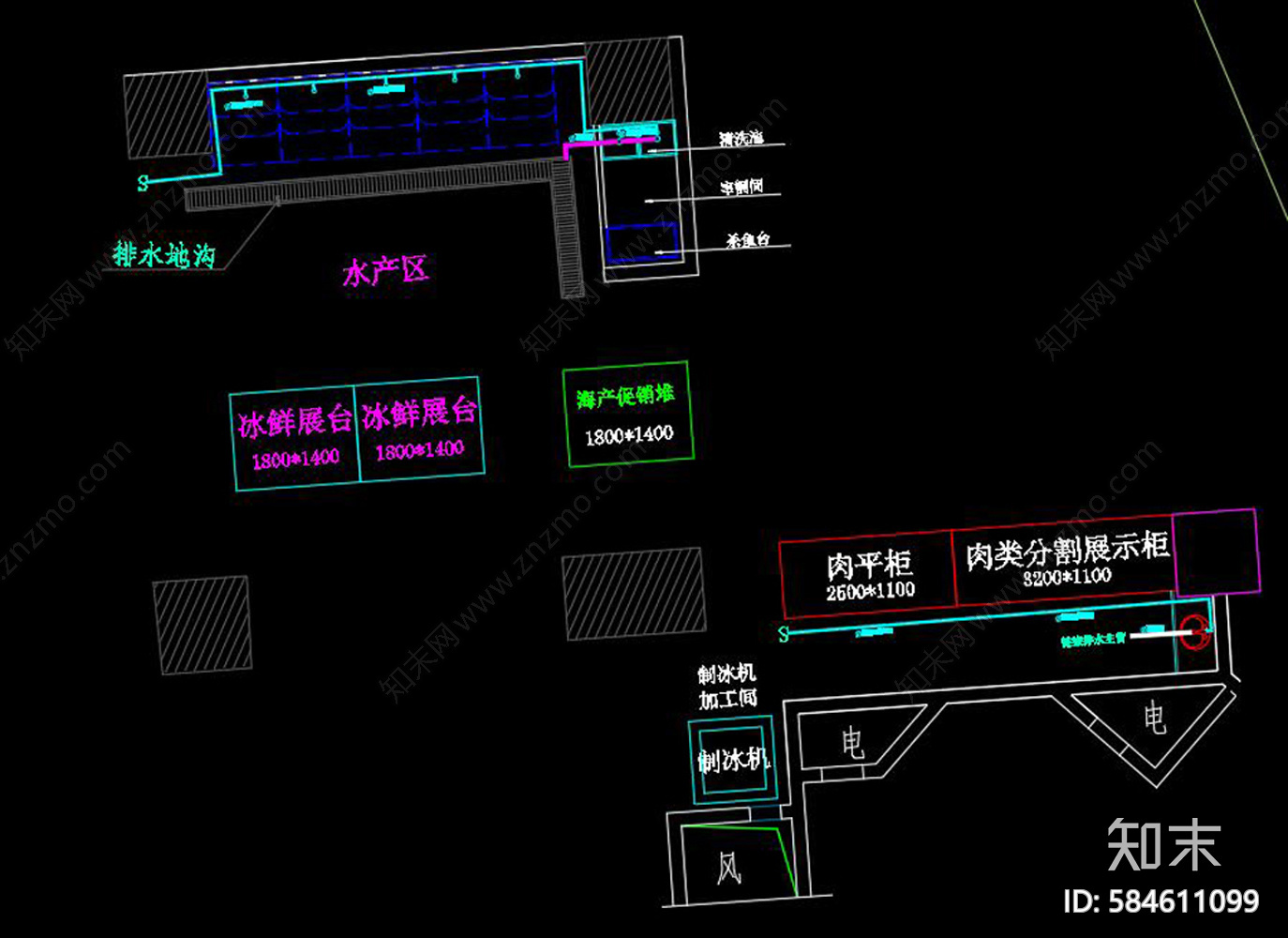 某超市给排水CAD施工图下载【ID:584611099】