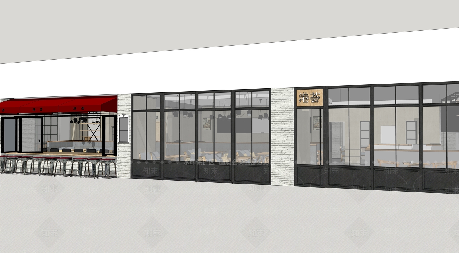 现代西餐厅SU模型下载【ID:984703063】