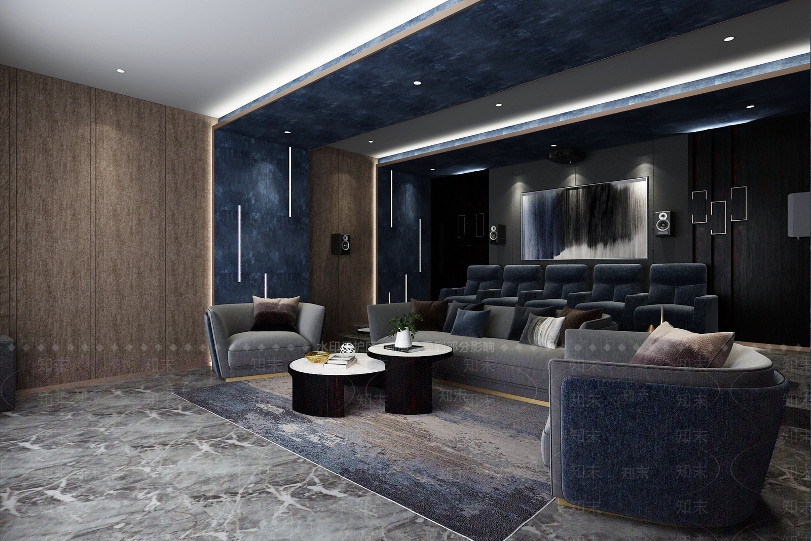 现代影音室3D模型下载【ID:884618999】