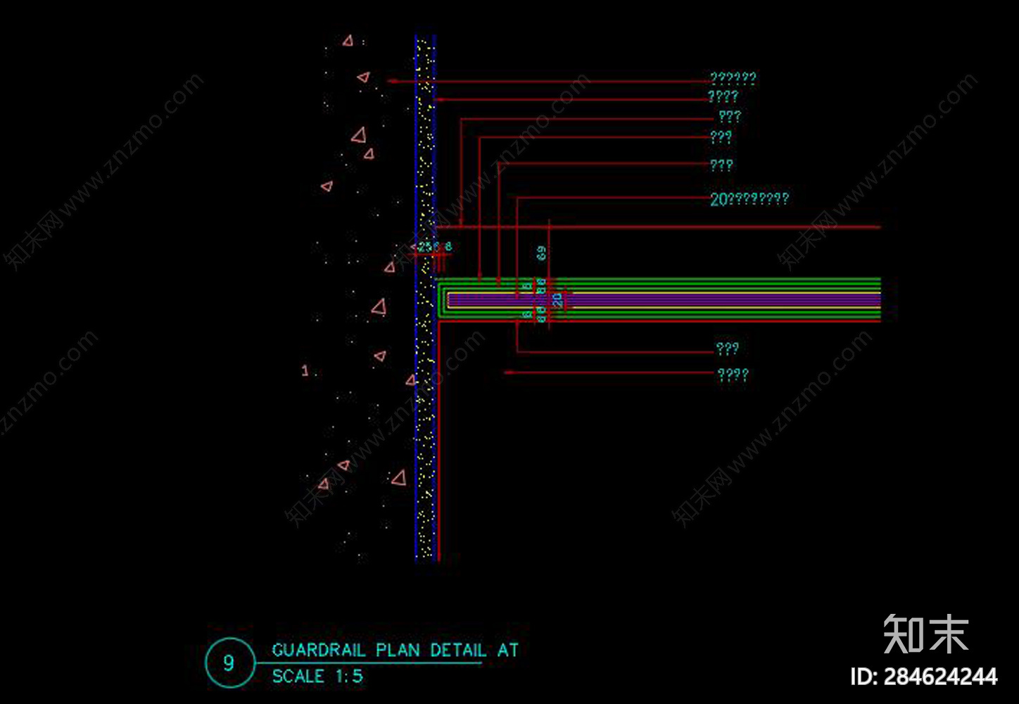 室外楼梯扶手钢结构节点CAD图纸施工图下载【ID:284624244】