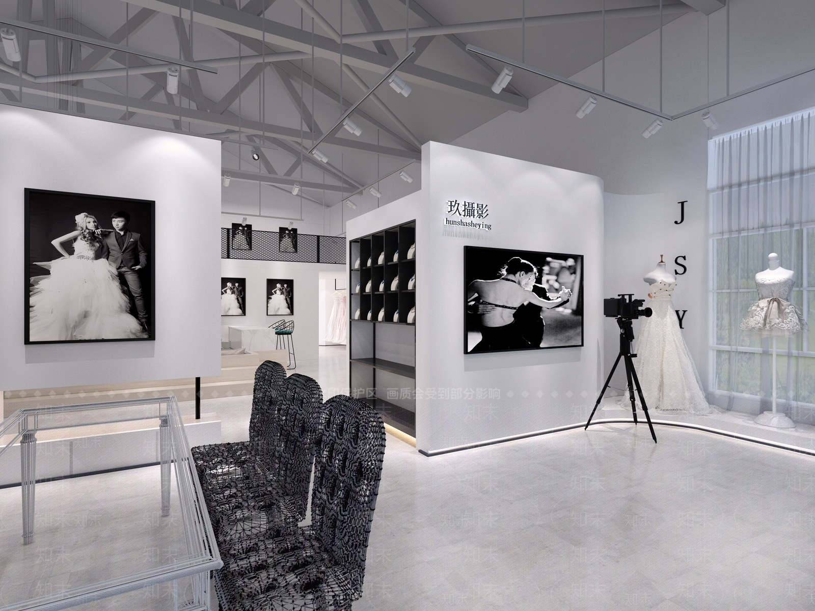 现代婚纱摄影体验馆3D模型下载【ID:384629147】
