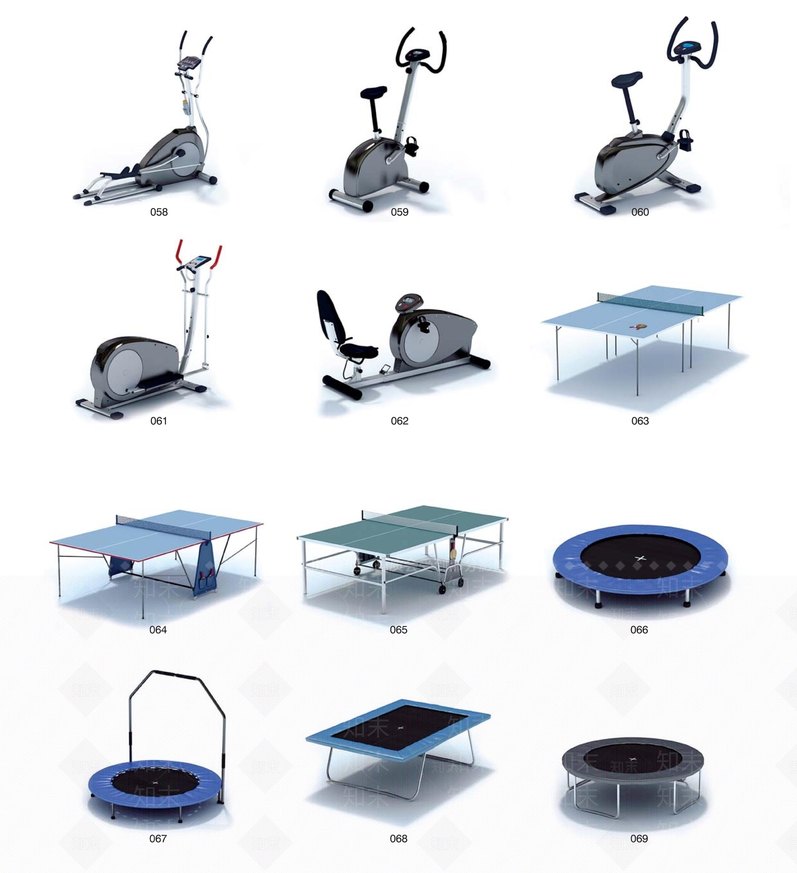 现代体育用品3D模型下载【ID:984646581】