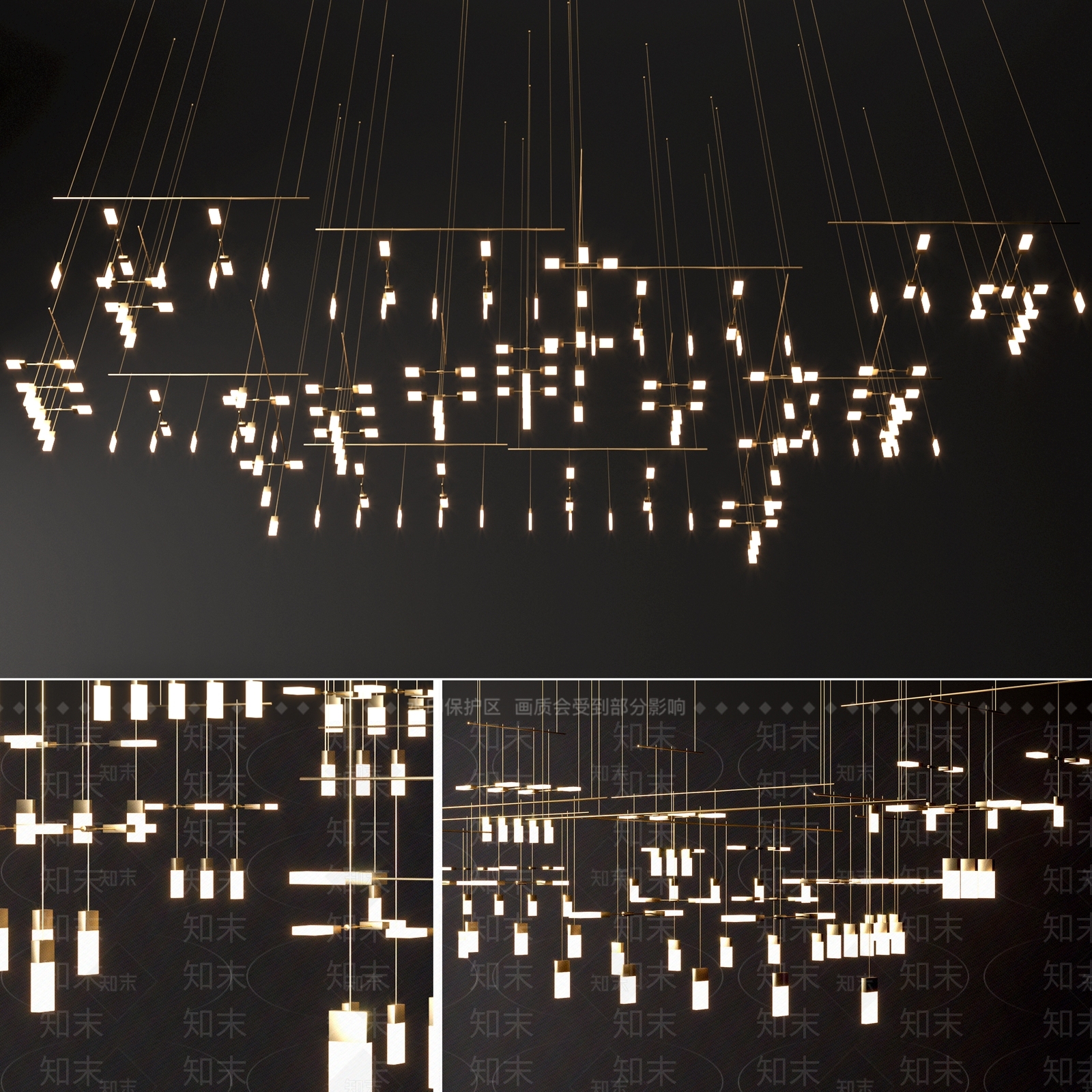 现代大型吊灯3D模型下载【ID:584683827】