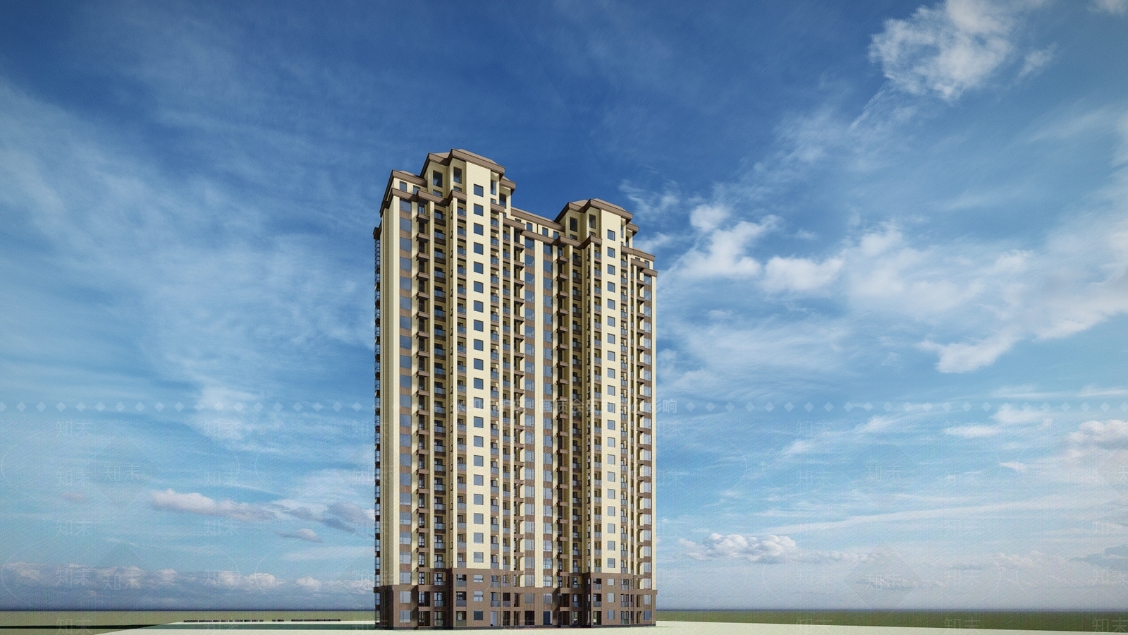 现代高层住宅SU模型下载【ID:284695787】
