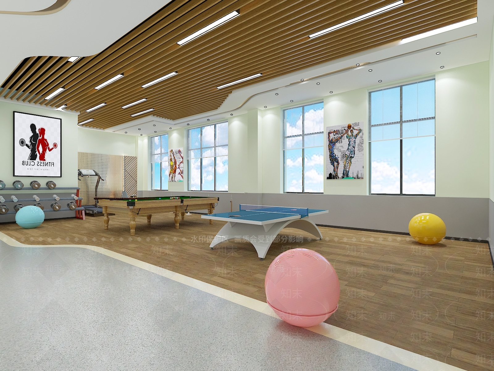现代乒乓球场3D模型下载【ID:384712830】