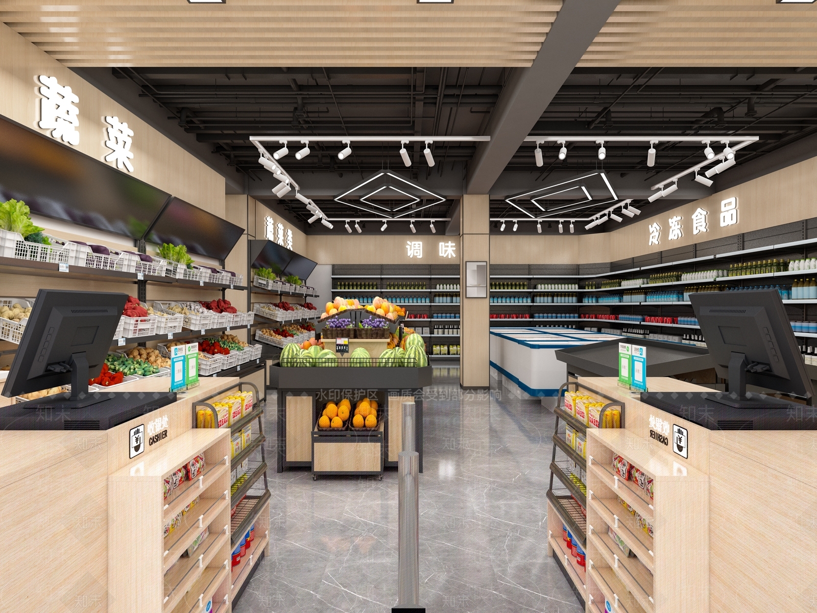 现代超市3D模型下载【ID:584712348】