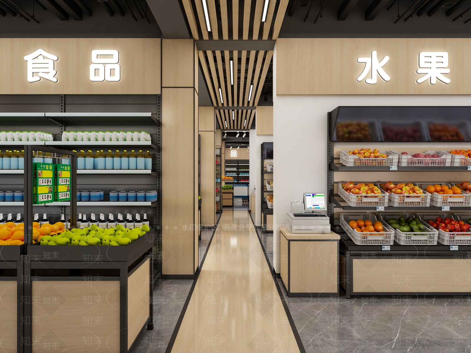 现代超市3D模型下载【ID:584712348】