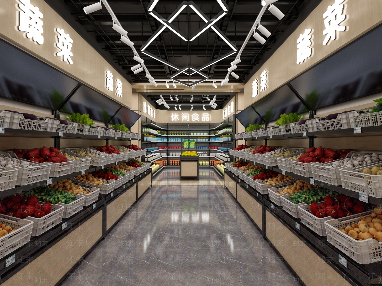 现代超市3D模型下载【ID:584712348】