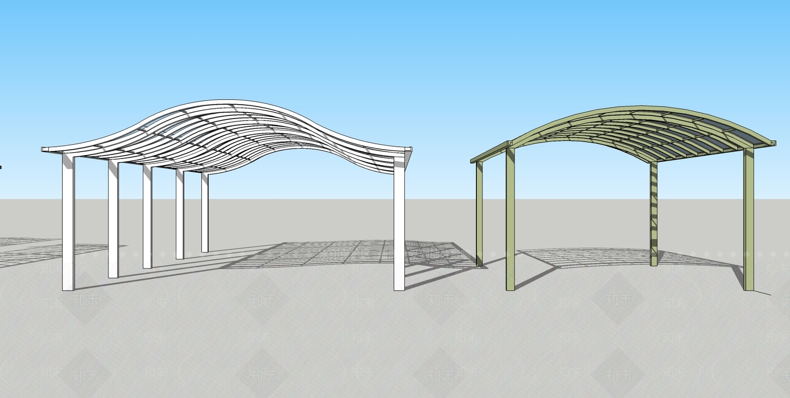 现代遮阳棚SU模型下载【ID:384713320】
