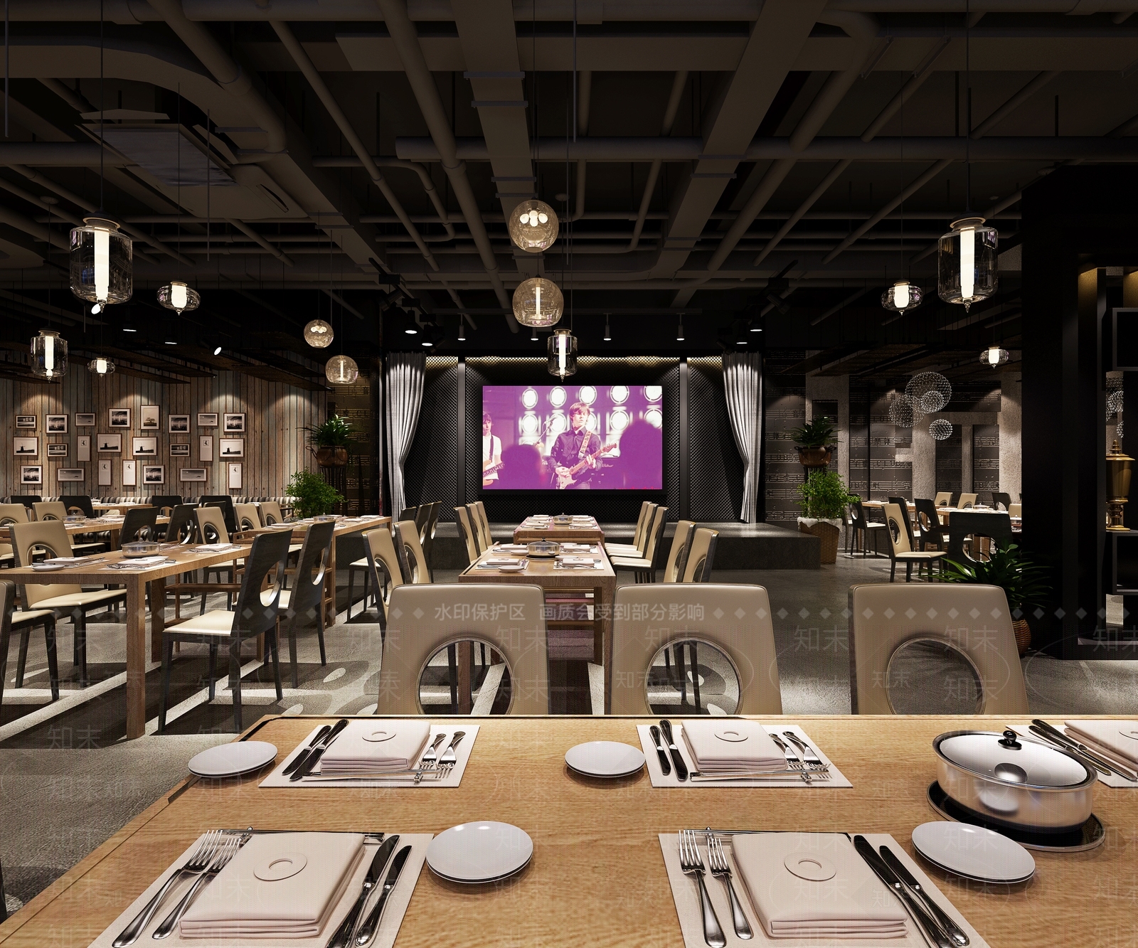 工业风西餐厅3D模型下载【ID:784731825】