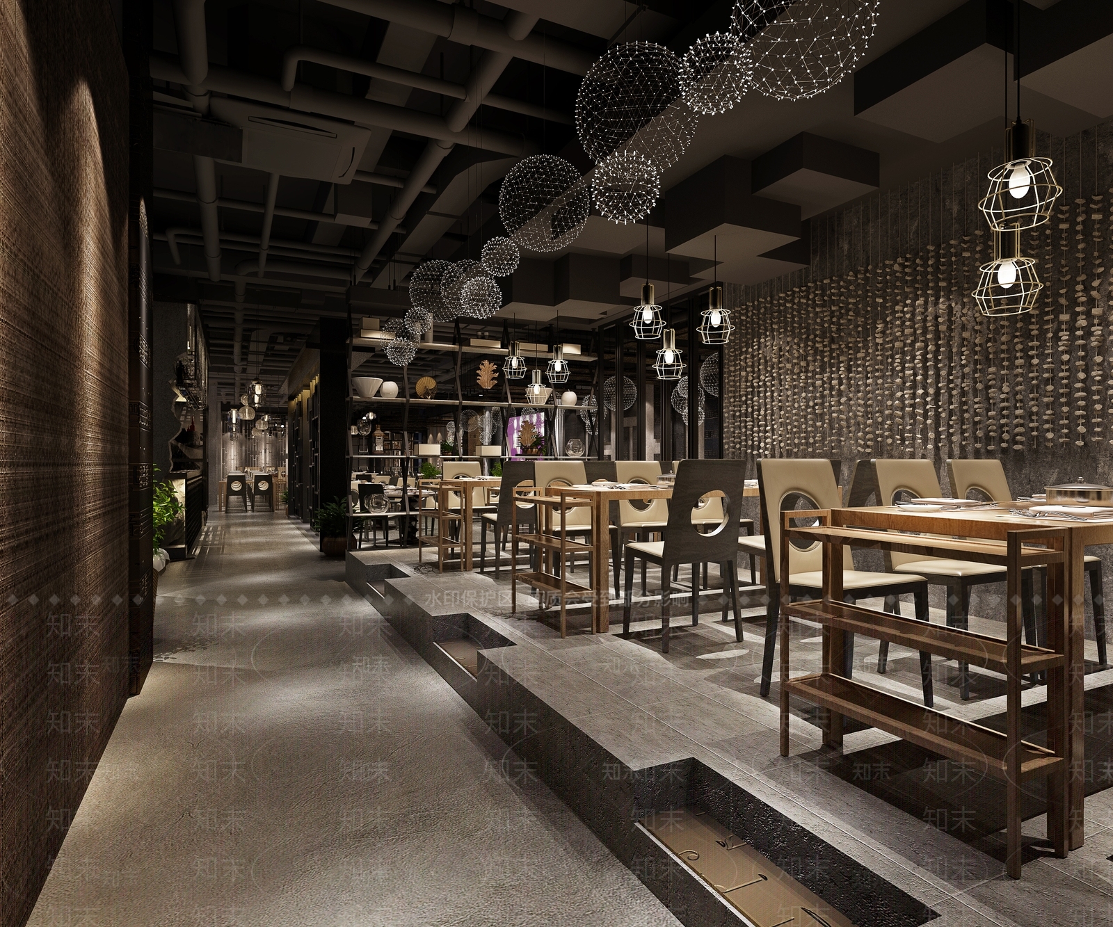 工业风西餐厅3D模型下载【ID:784731825】