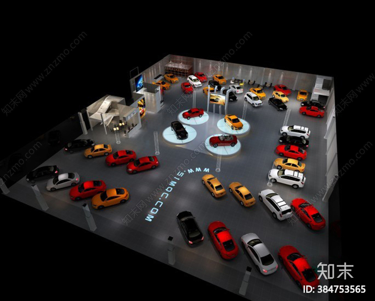 汽车销售展厅cad施工图下载【ID:384753565】
