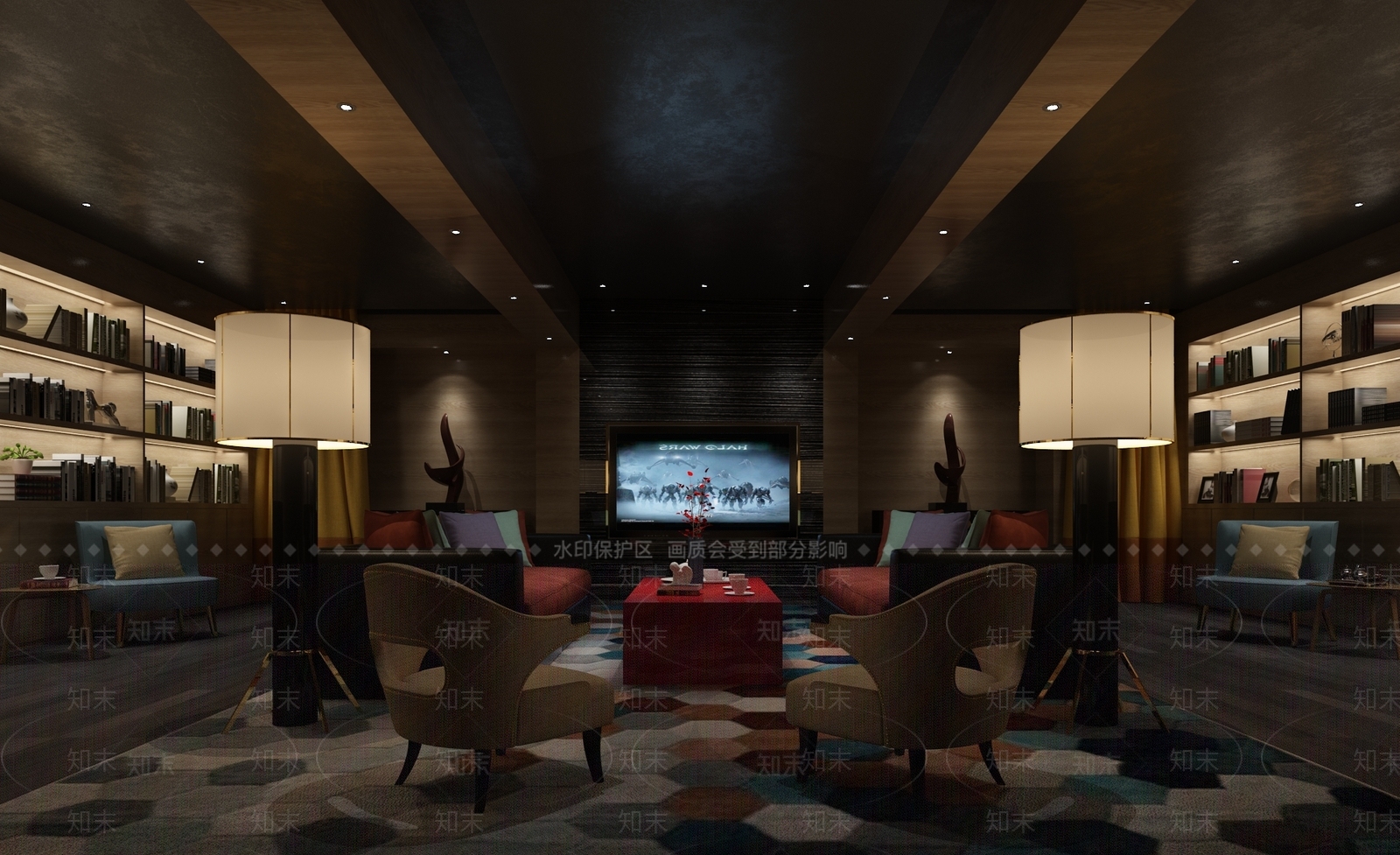 现代影音室3D模型下载【ID:884755125】