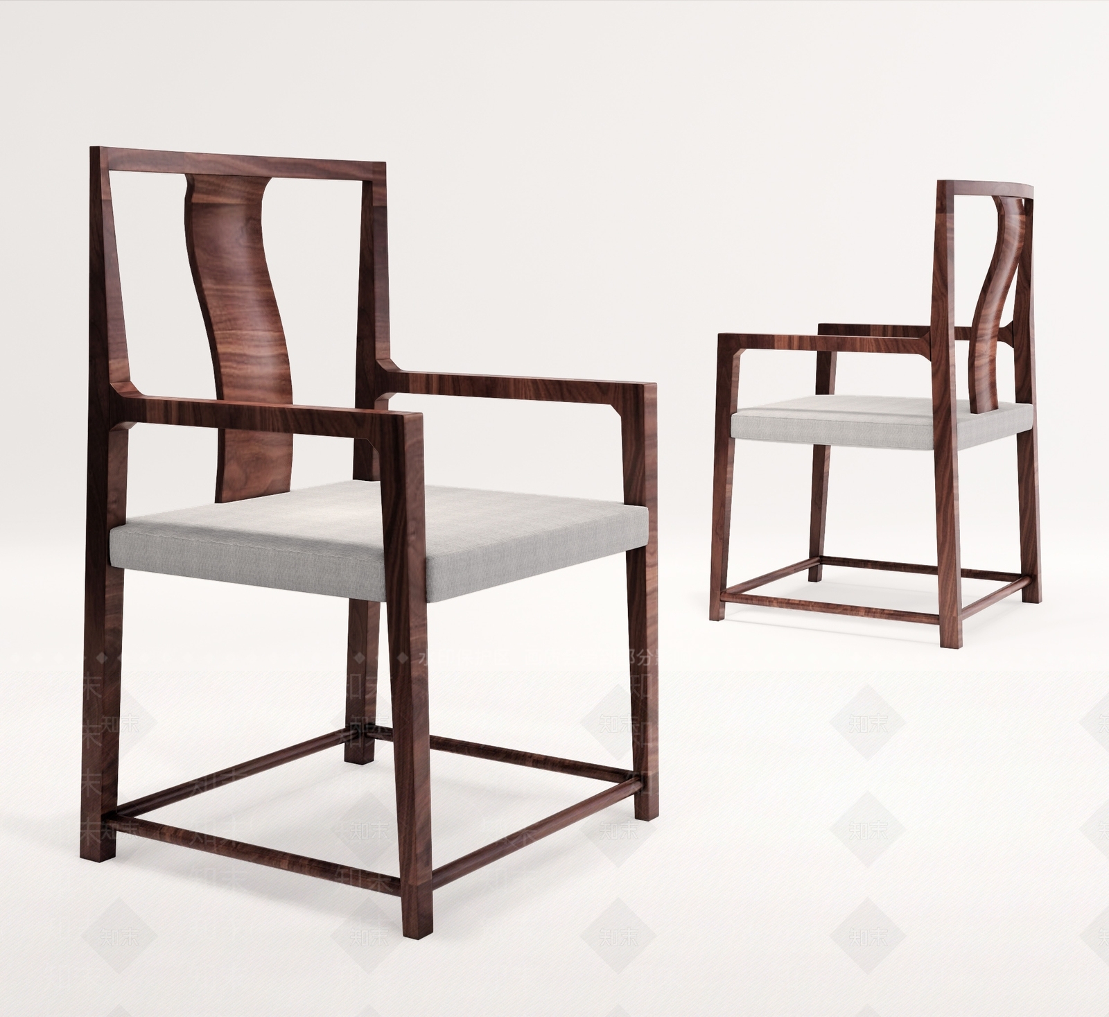 新中式圈椅SU模型下载【ID:184807063】