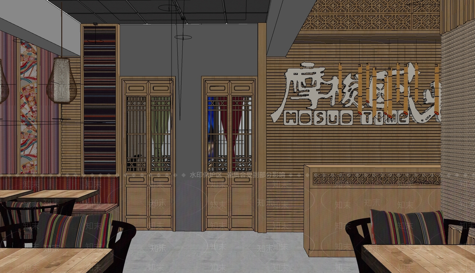 中式酒吧SU模型下载【ID:784830426】