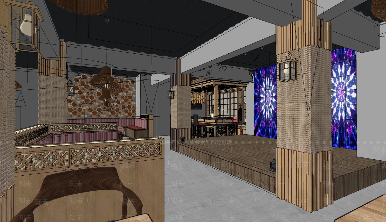 中式酒吧SU模型下载【ID:784830426】