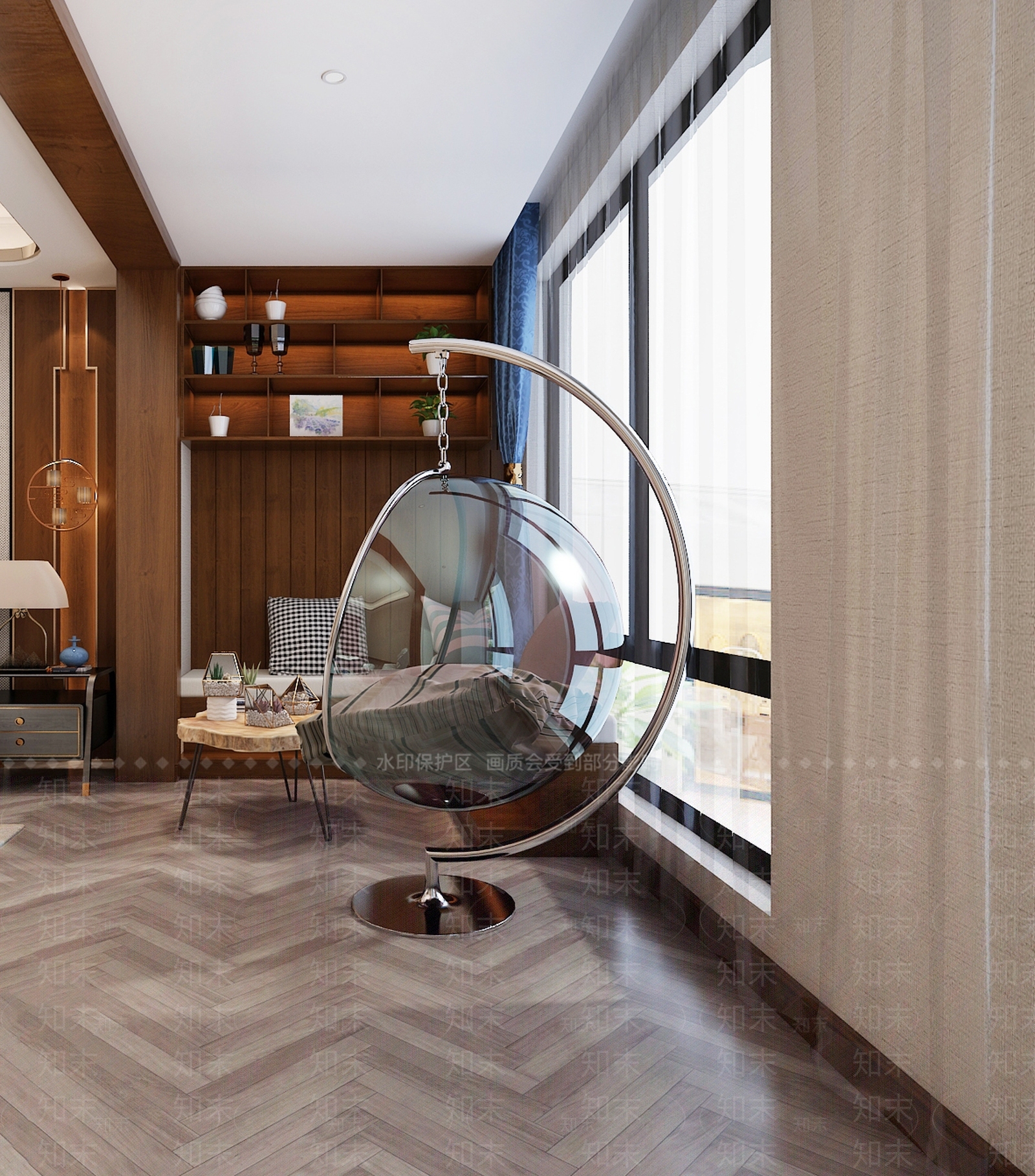 现代亚克力吊篮3D模型下载【ID:784838155】