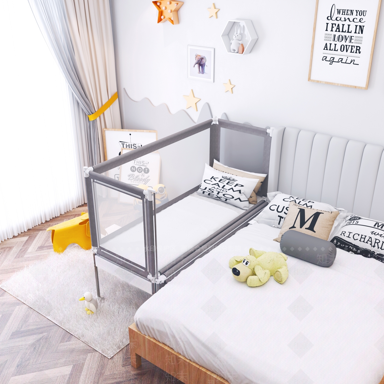 现代儿童床3D模型下载【ID:784862128】