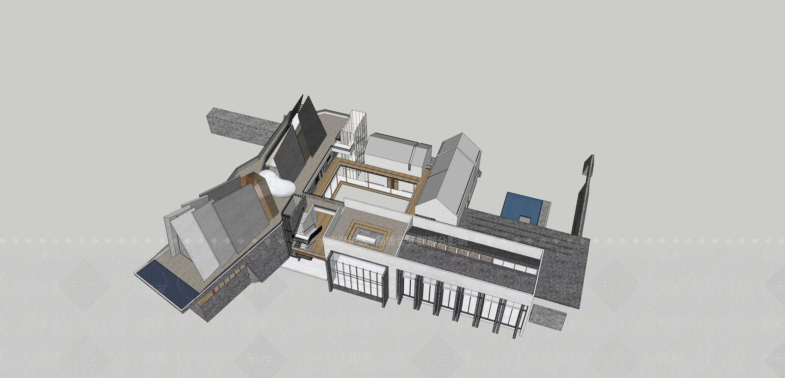 现代商业建筑SU模型下载【ID:184858181】