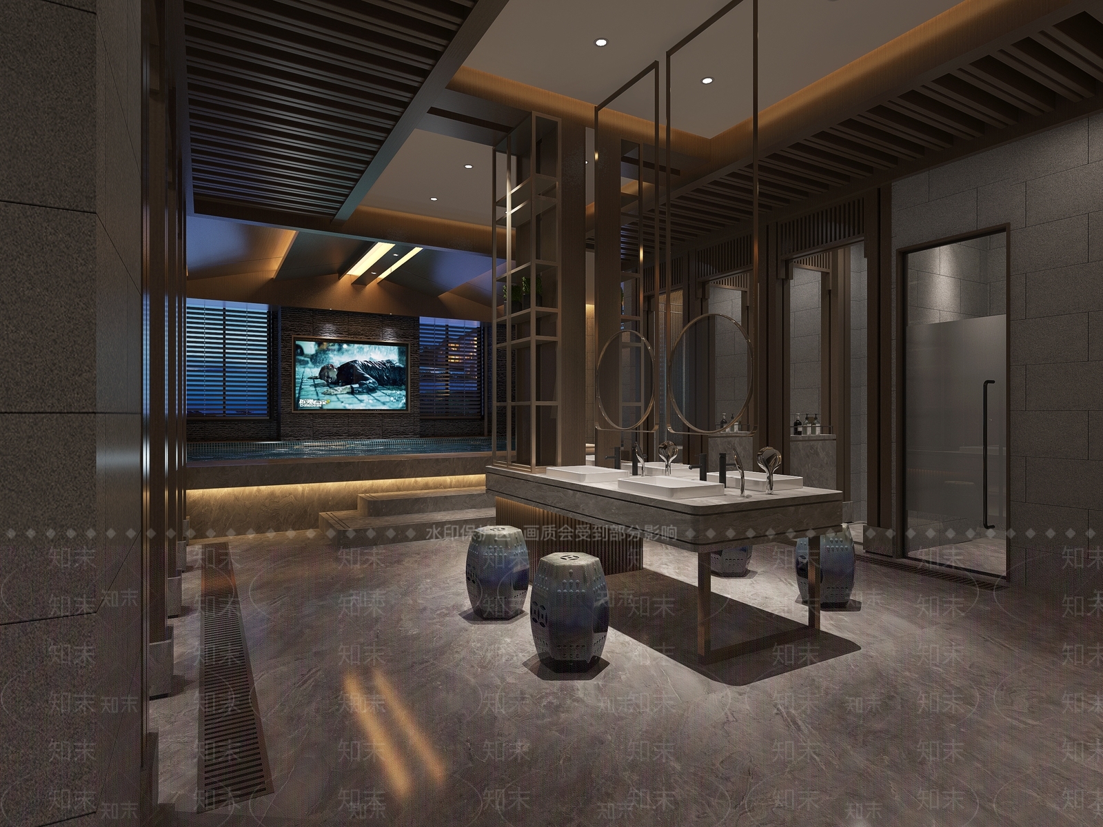 新中式洗浴会所3D模型下载【ID:284881631】