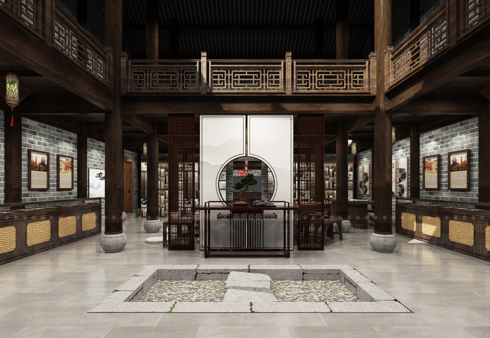 中式棋牌室3D模型下载【ID:584885407】